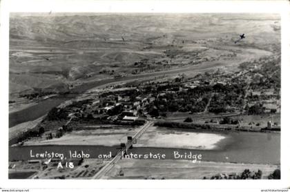 CPA Lewiston Idaho USA, Luftaufnahme, Interstate Bridge