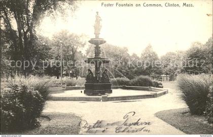 Clinton Massachusetts Foster Fountain on Common