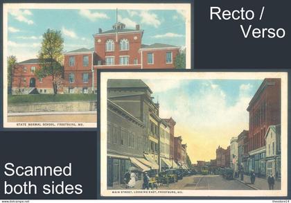 2 postcards USA Maryland MD FROSTBURG