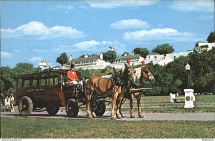 Mackinac Island Grand Hotel Bus Horses Historic Old Fort Father Marquette Park