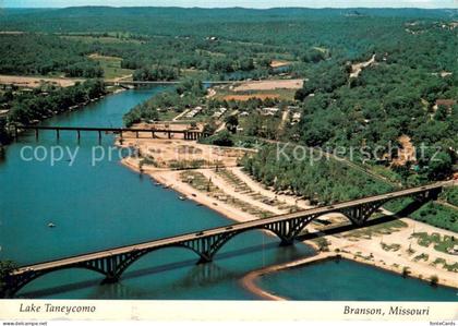 Branson Missouri Lake Taneycomo Bridge aerial view