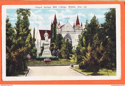 33658 /  MOBILE AL-Alabama Chapel SPRING Hill College 1925 à Veuve LEGER Le Havre Published KROPP Milwaukee USA