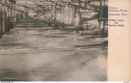 Anaconda Montana USA Washoe Reduction Works Wilfley Tables with Butchart Riffles