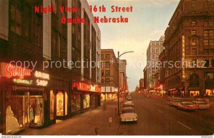 Omaha Nebraska Night View 16th Street