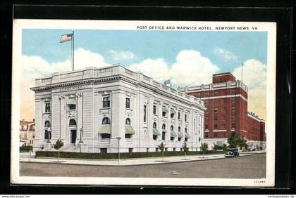 AK Newport News, VA, Post Office and Warwick Hotel