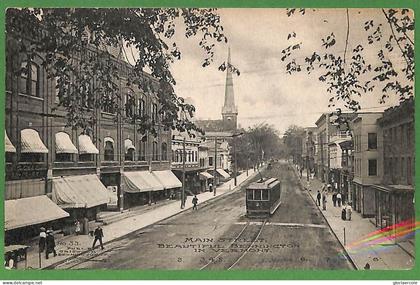 ak7809 - USA - VINTAGE POSTCARD - Vermont BENNINGTON Main Street TRAM