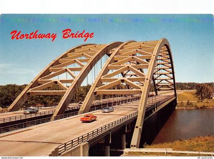 B536 US Adirondack Northway Crosses Mohawk River New York postcard