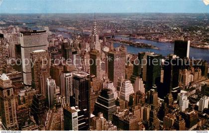 New York City PanAm Building Chrysler Building United Nations and East River
