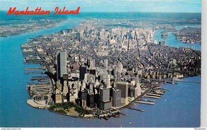 NEW YORK City USA Manhattan-Island World-Trade-Center Skyline Fliegeraufnahme Hu