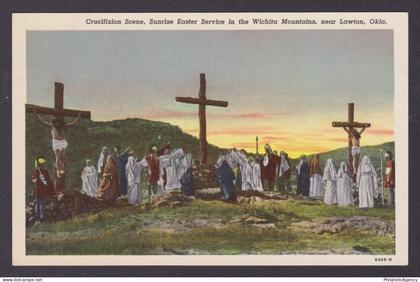 Postcard, United States, Lawton OK, Crucifixion Scene, Wichita Mountains