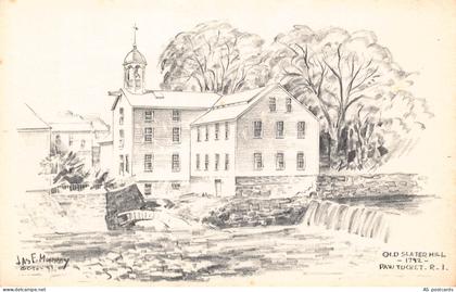 B600 US Old Slater Mill Pawtucket Rhode Island Art Jas E Murray postcard