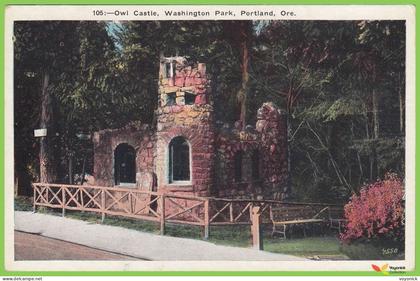 voyo USA OWL CASTLE Washington Park, Portland ORE – 1930s Unused  Nr 105