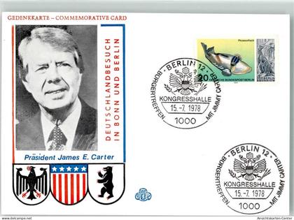 39531456 - James E.Carter Gedenkkarte Deutschlandbesuch Sonderstempel