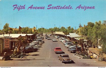 US 1964 Fifth Avenue Scottsdale Arizona Cars vintage postcard B951
