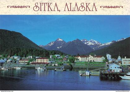 [-5%] ETATS UNIS - Alaska - Sitka - Port - bateaux - pêche - transport - Ville - Montagnes - Ponts - Carte Postale