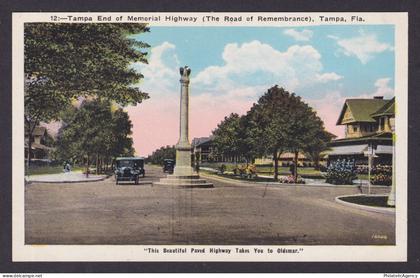 Postcard, United States, Tampa FL, Tampa End of Memorial Highway