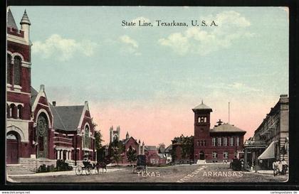 AK Texarkana, TX, State Line between Texas and Arkansas