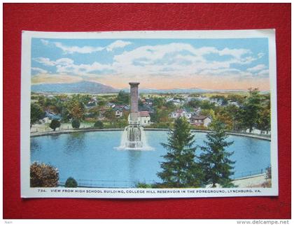 ETATS-UNIS - LYNCHBURG -  VIEW FROM HIGH SCHOOL BUILDING, COLLEGE HILL RESERVOIR IN THE FOREGROUND  , LYNCHBURG, VA   -