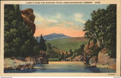 Green Mountains Camel's Hump and Winooski River