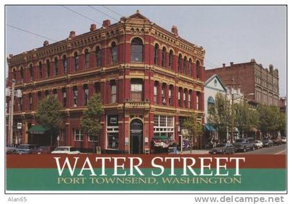 Port Townsend WA Washington, Water Street View,, c1990s Vintage Postcard