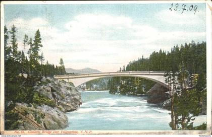 Yellowstone National Park Concrete Bridge over Yellowstone
