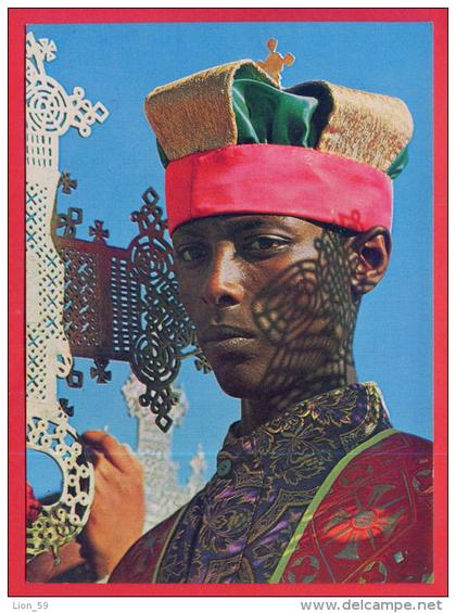 162276 / DEACON OF THE ETHIOPIAN ORTHODOX CHURCH COSTUMI TIPICI SACERDOTI PRETI - AFRICA  ETHIOPIA Ethiopie Athiopien