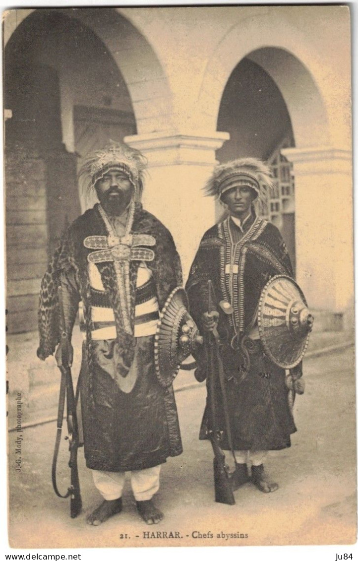Ethiopie - Abyssinie - Harrar - Chefs abyssins - Carte Postale vierge