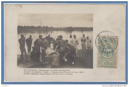 AFRIQUE -- ETHIOPIE --  Chasse à l'hippopotame