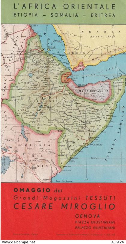 CARTOLINA PUBBLICITARIA ERITREA ETIOPIA SOMALIA (V_3857