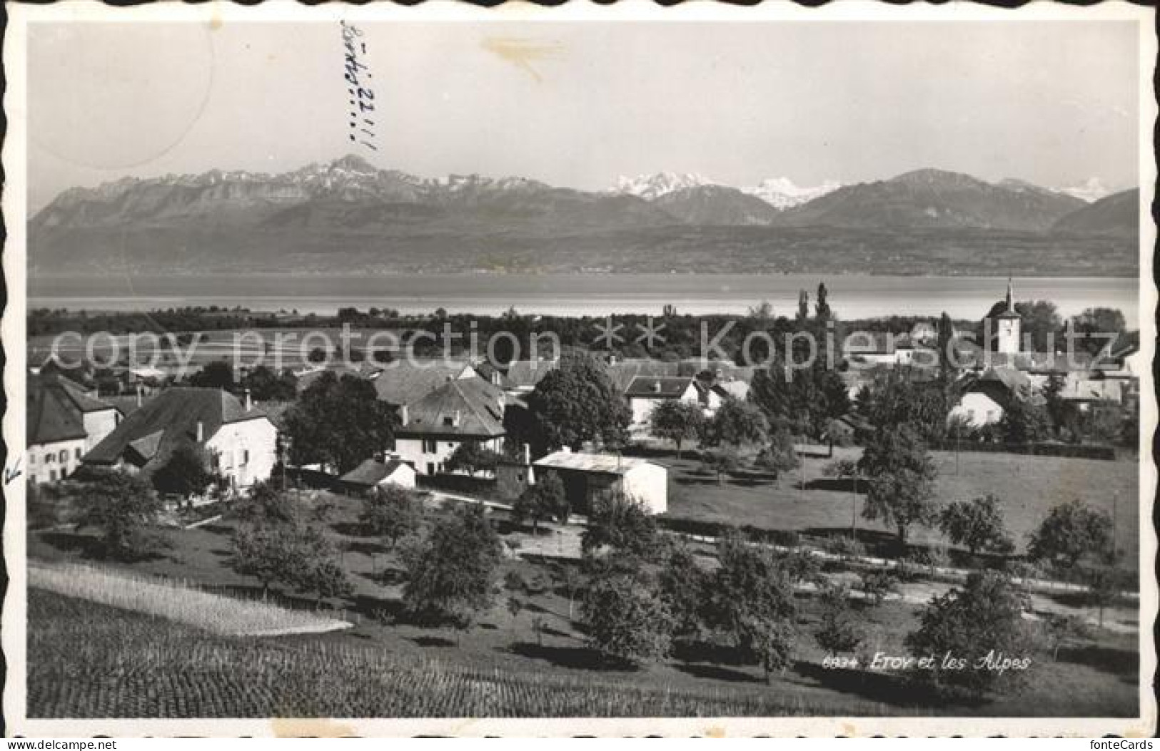 Etoy et les Alpes Vue generale
