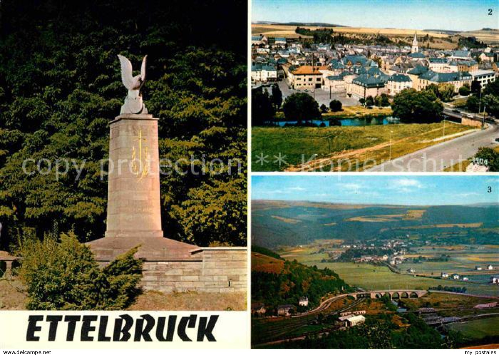 Ettelbruck Monument Patton Sont sur la Sure Fliegeraufnahme