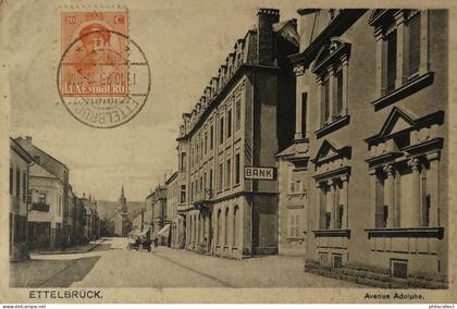 Ettelbruck (Luxembourg) Avenue Adolphe (Bank) 1925 RARE