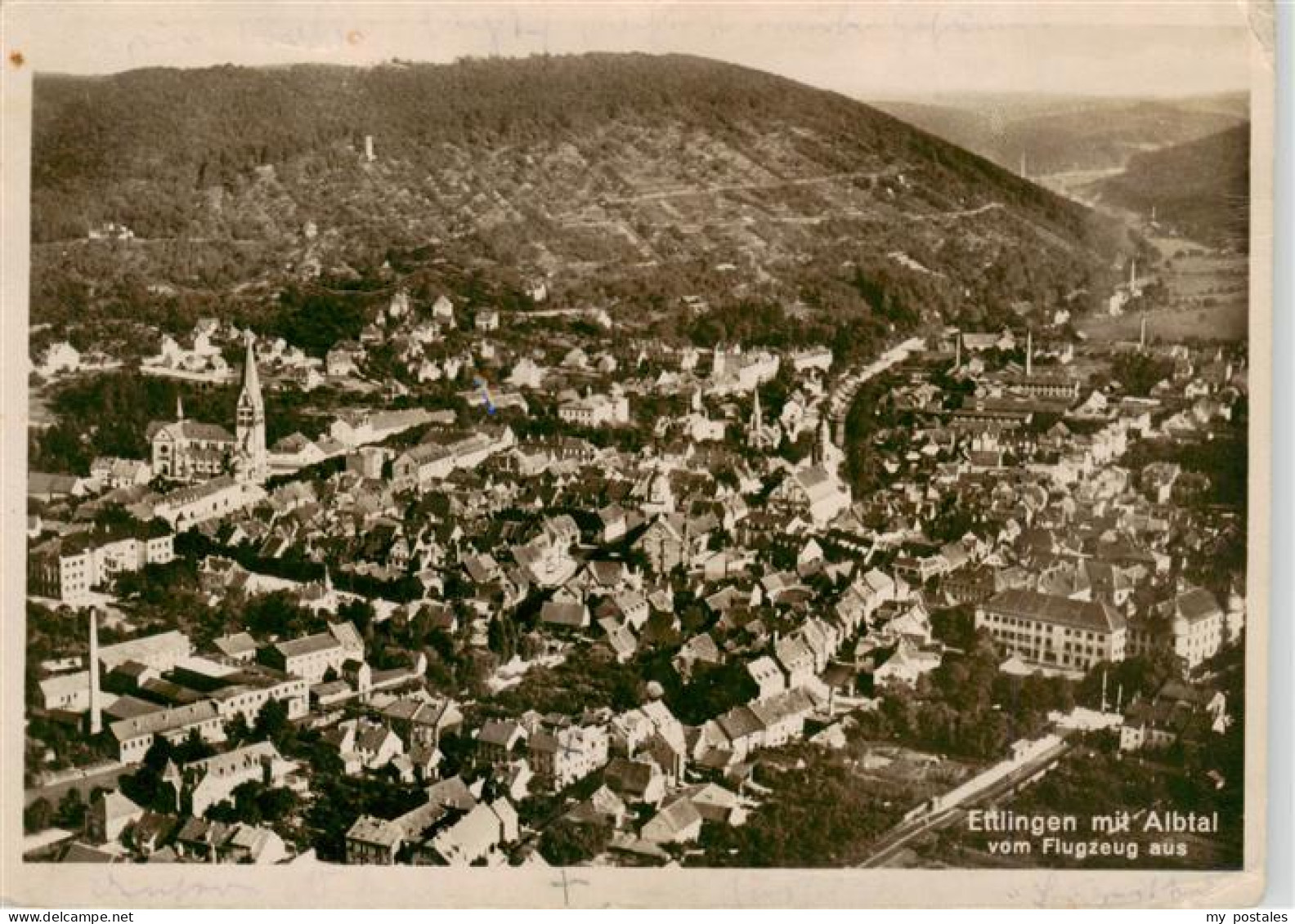 Ettlingen Fliegeraufnahme mit Albtal