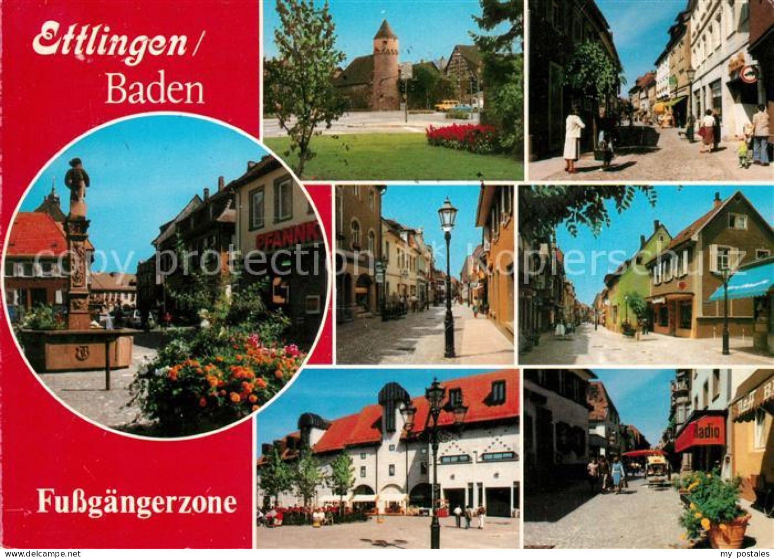 Ettlingen Fussgaengerzone Denkmal Schloss
