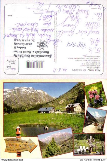 748144 Mehrbild AK Knolli Hütte Oberwölz Alpenflora Wegweiser Brunnen