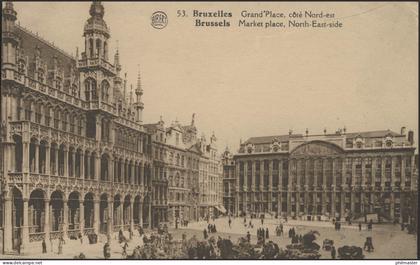 Ansichtskarte Brüssel/Belgien: Marktplatz Nordost-Seite, Brüssel 28.4.28