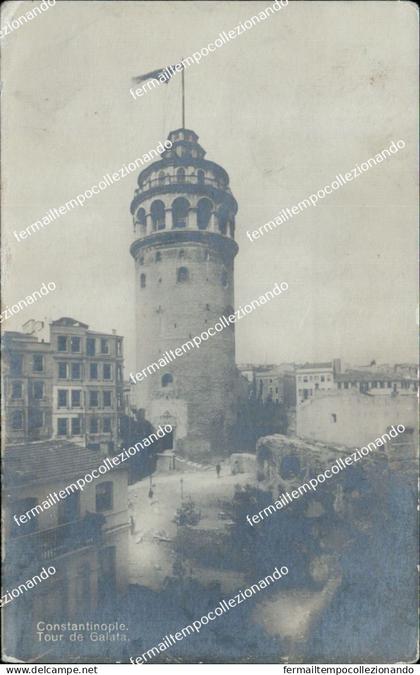 be515 cartolina constantinople tour de galata  turchia turkey