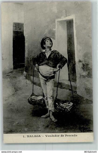 Malaga 1911 - Vendedor de Pescado Fischverkäufer - 52230406