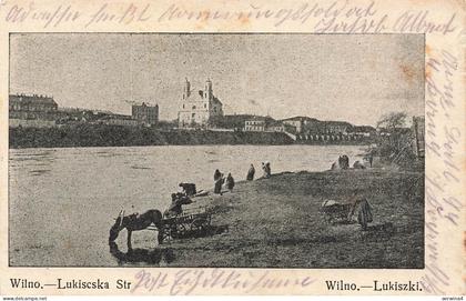 AK Wilno Lukiszki Vilnius Flussufer Pferdewagen Litauen 1916 gelaufen Postkarte