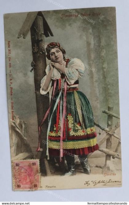 da134 cartolina slovanske lidove' kroje repubblica ceca