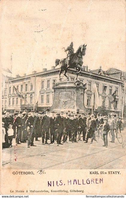 dm317 cartolina goteborg karl 1x staty svezia