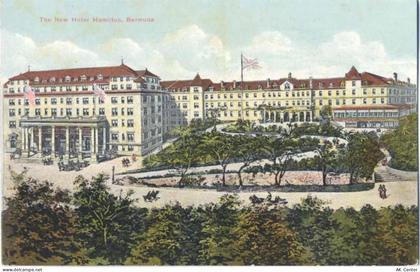 um 1910/20 - Hamilton, Bermuda, The New Hotel Hamilton, Flagge, Kutschen... - 20068893