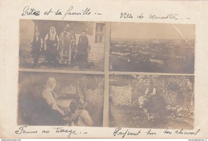 VIlle de Monastir - Prêtre et sa famille - Femme au tissage - Paysan sur son cheval
