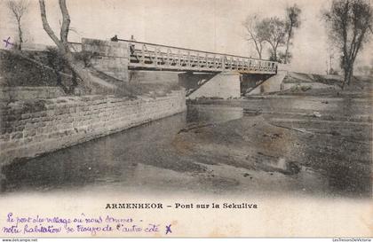 MACEDOINE DU NORD - Pont sur Sekuliva - Mur de pierre - Animé - CPA