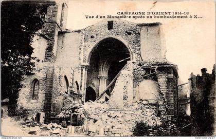 (02/06/25) MACEDOINE DU NORD-CPA VUE D'UN MONASTERE APRES LE BOMBARDEMENT