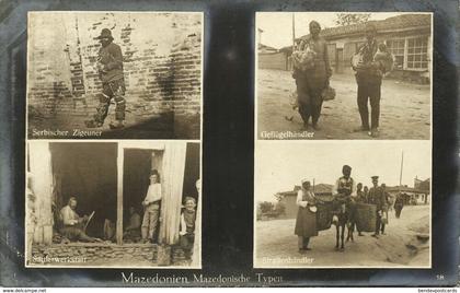 macedonia, Native Types, Serbian Gypsy, Poultry & Street Sellers (1915) RPPC