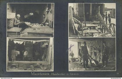 macedonia, SKOPJE Скопје, Craftsmen Forge Smith Wheelwright Üsküb (1917) RPPC