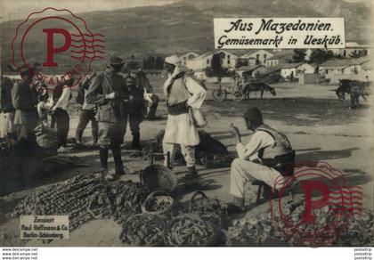 RPPC 17*12cm GEMUSEMARKT IN UESKUB  Paul Hoffmann 1914/15  WWI WWICOLLECTION