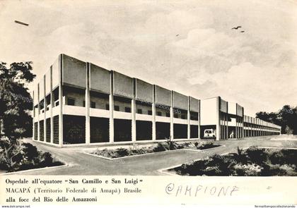 az960 cartolina macapa' brasile ospedale in costruzione