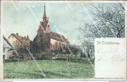 bd148 cartolina st.crischona basilea svizzera inizio 900